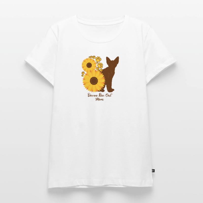 Sonnenblumenmutter - Devon Rex Cat Frauen Premium Bio T-Shirt