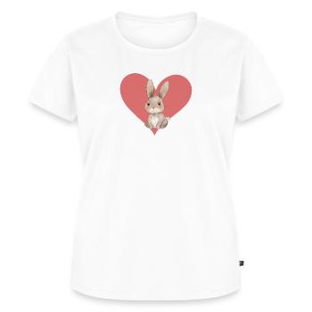 Hase Häschen - Frauen Premium Bio T-Shirt - Weiß - Vorne - AI Model Female 172 dark (172cm)