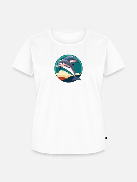 Delfin Meeresbewohner - Frauen Premium Bio T-Shirt - Weiß