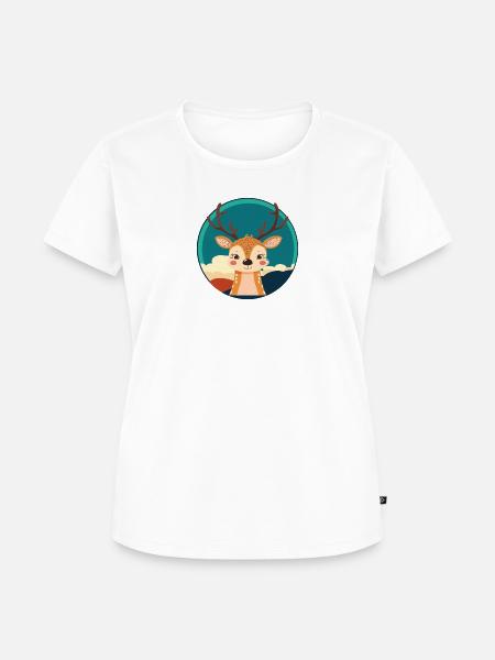 Hirsch Rehkitz Waldbewohner - Frauen Premium Bio T-Shirt - Weiß