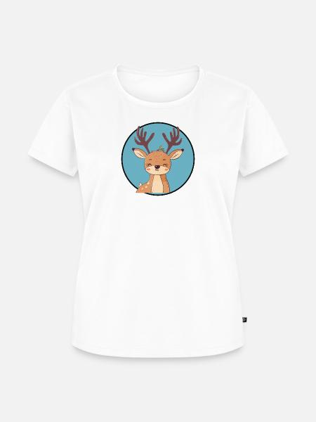 Hirschgeweih Hirsch Waldbewohner - Frauen Premium Bio T-Shirt - Weiß
