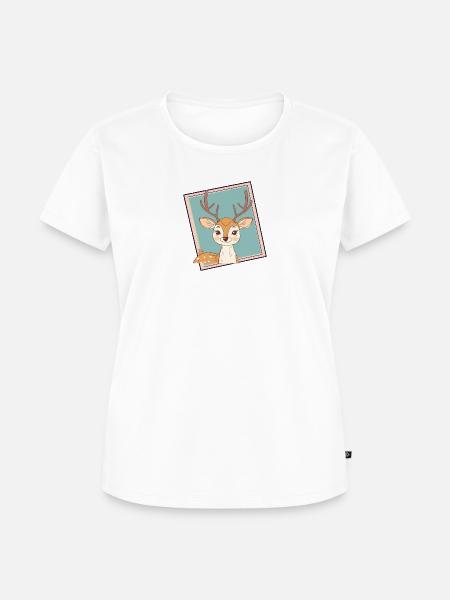 Hirschgeweih - Frauen Premium Bio T-Shirt - Weiß