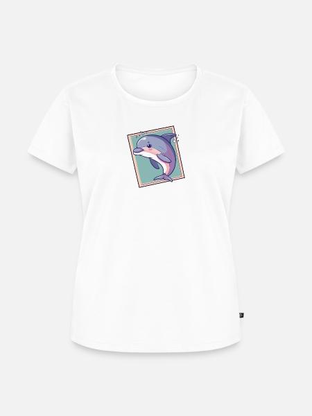 Delfin Meer Riff - Frauen Premium Bio T-Shirt - Weiß