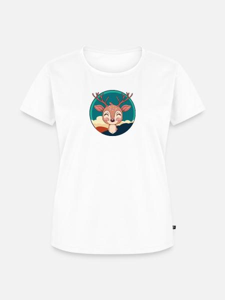 Hirsch Hirschgeweih Waldbewohner - Frauen Premium Bio T-Shirt - Weiß
