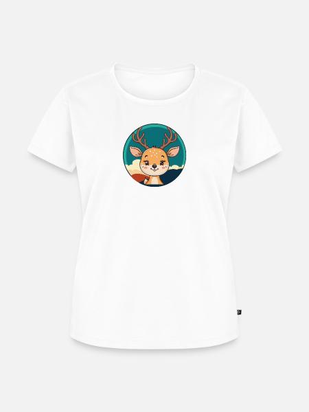 Hirschgeweih Hirsch Wald - Frauen Premium Bio T-Shirt - Weiß
