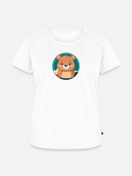 Baer Grizzly Waldbewohner - Frauen Premium Bio T-Shirt - Weiß