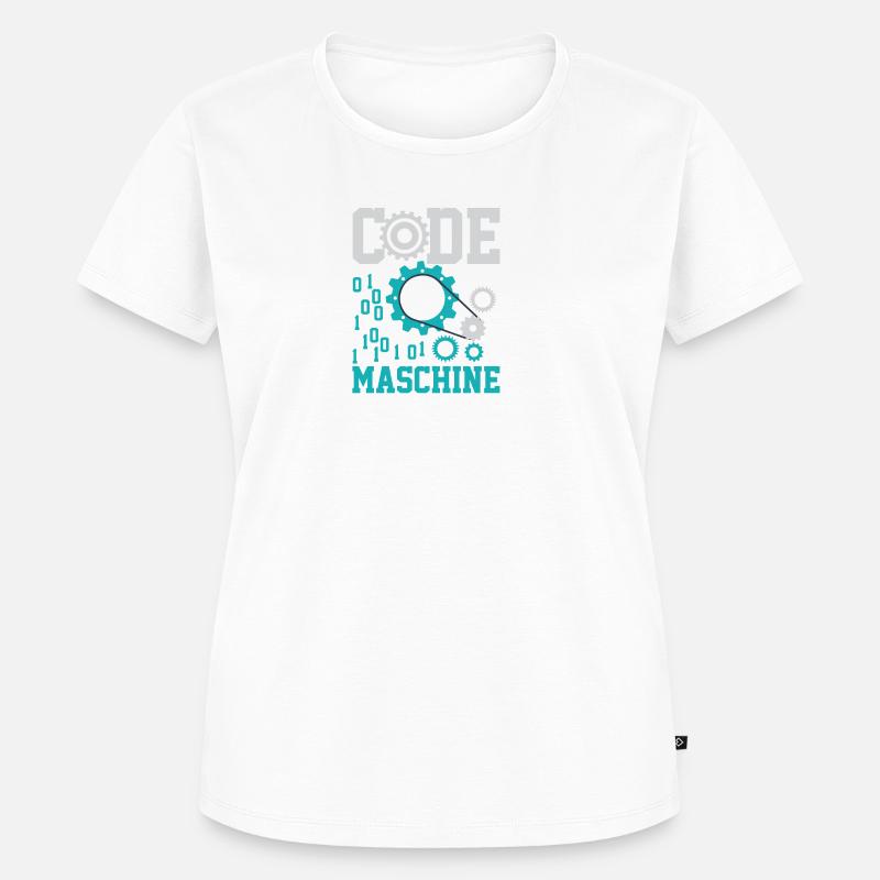 Chemise informatique de nerf d'ordinateur de code machine - T-shirt Premium bio Femme - blanc