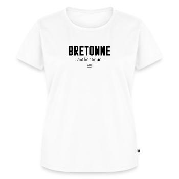 Bretonne authentique - Drapeau - T-shirt Premium bio Femme - blanc - Devant - AI Model Female 172 dark (172cm)