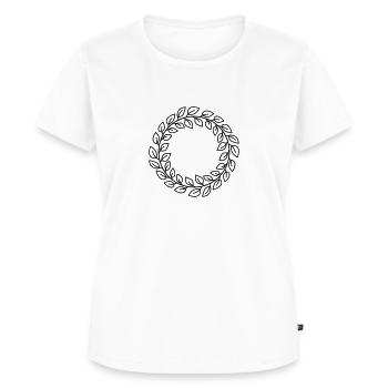 floraler Lorbeerkranz - Frauen Premium Bio T-Shirt - Weiß - Vorne - AI Model Female 172 dark (172cm)