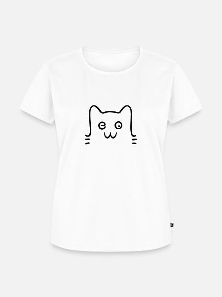 Katze meow - Frauen Premium Bio T-Shirt - Weiß