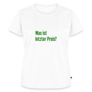 Was ist letzter Preis? - Frauen Premium Bio T-Shirt - Weiß - Vorne - AI Model Female 172 dark (172cm)