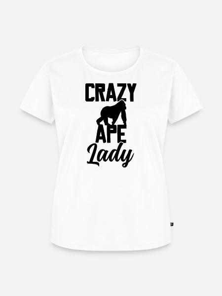 Crazy Ape Lady - Frauen Premium Bio T-Shirt - Weiß