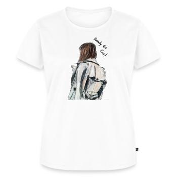 Ready to go - Frauen Premium Bio T-Shirt - Weiß - Vorne - AI Model Female 172 dark (172cm)