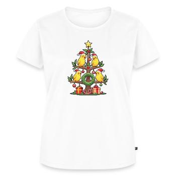 Wellensittich Vogel Weihnachtsbaum Geschenk - Frauen Premium Bio T-Shirt - Weiß - Vorne - AI Model Female 172 dark (172cm)