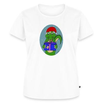 Christmasgator - Women's Premium Organic T-shirt - white - Front - AI Model Female 172 dark (172cm)