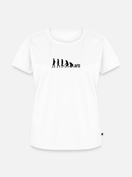 AFD Evolution Gegen Rechts Antirassismus - Frauen Premium Bio T-Shirt - Weiß