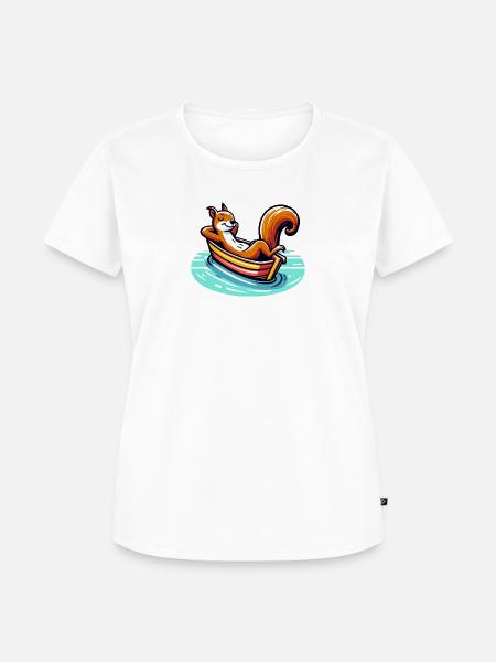 Entspanntes Eichhörnchen im Boot - Frauen Premium Bio T-Shirt - Weiß