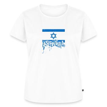 Israël Jérusalem couleurs nationales Judaïsme - T-shirt Premium bio Femme - blanc - Devant - AI Model Female 172 dark (172cm)