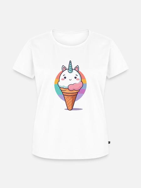 Einhorn Eis - Frauen Premium Bio T-Shirt - Weiß