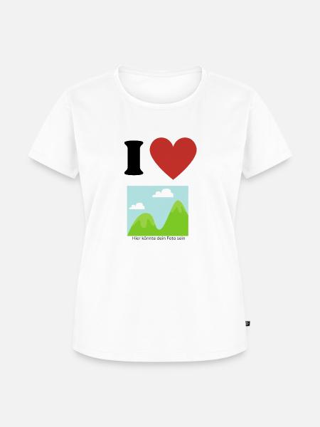 I Love - Frauen Premium Bio T-Shirt - Weiß