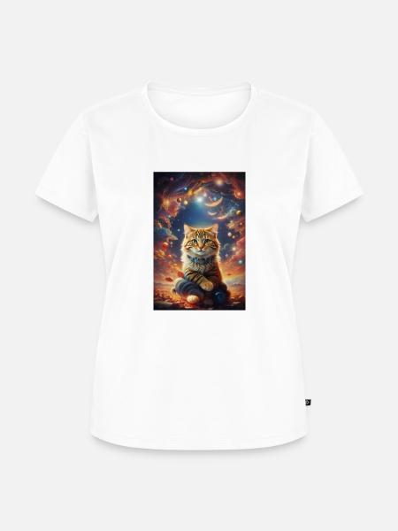 Zauberhaftes Katzendesign - Frauen Premium Bio T-Shirt - Weiß
