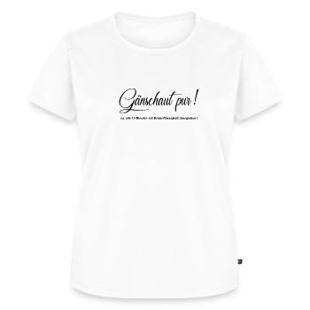 Gaensehaut pur - Frauen Premium Bio T-Shirt - Weiß - Vorne - AI Model Female 172 dark (172cm)