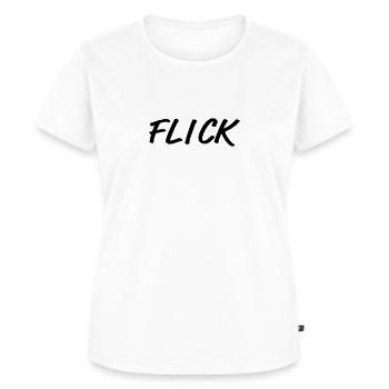 FLICK - im Namen Zeus - Frauen Premium Bio T-Shirt - Weiß - Vorne - AI Model Female 172 dark (172cm)