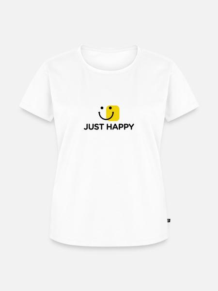 Just be happy - Frauen Premium Bio T-Shirt - Weiß