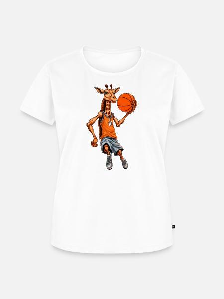 Giraffe Basketball - Frauen Premium Bio T-Shirt - Weiß