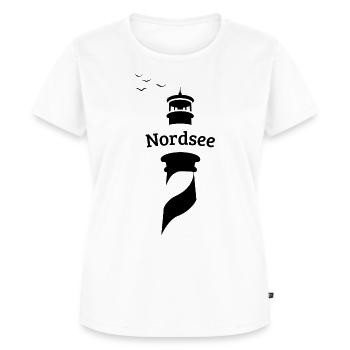 North Sea Lighthouse - Seagulls - Women's Premium Organic T-shirt - white - Front - AI Model Female 172 dark (172cm)