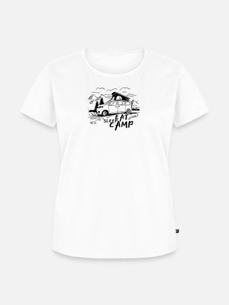 Eat Sleep Camp Van Camper - Frauen Premium Bio T-Shirt - Weiß