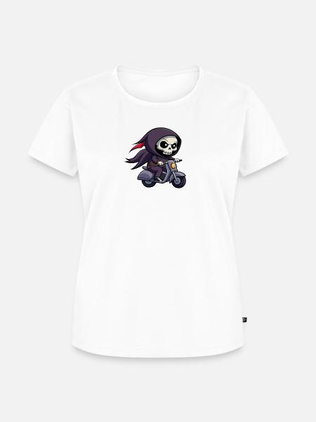 Grim Scooter - Frauen Premium Bio T-Shirt - Weiß