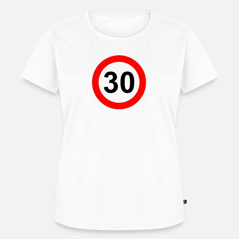 Road sign speed limit 30 - Women's Premium Organic T-shirt - white