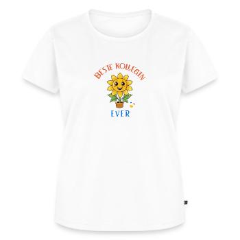 Beste Kollegin Ever! Sonnenblume personalisierbar - Frauen Premium Bio T-Shirt - Weiß - Vorne - AI Model Female 172 dark (172cm)