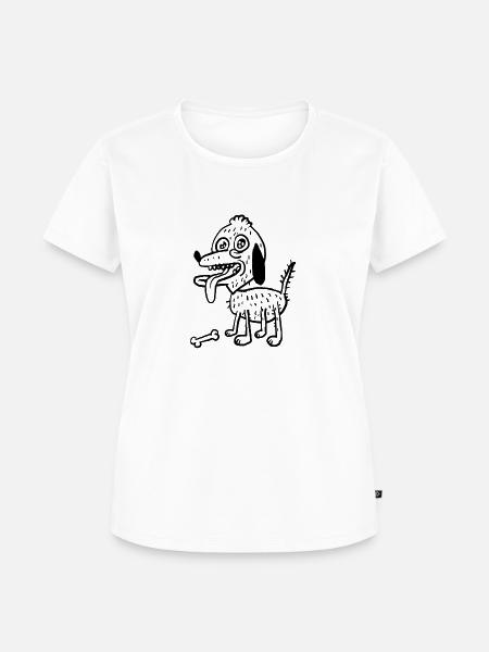 Hund mit Knochen - Frauen Premium Bio T-Shirt - Weiß