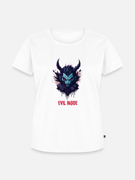 Hard Fashion - Evil Inside - Frauen Premium Bio T-Shirt - Weiß