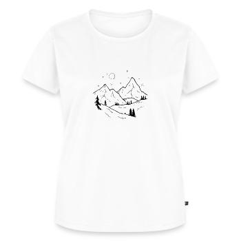 Montagnes Vintage avec forêt et étoiles brillantes - T-shirt Premium bio Femme - blanc - Devant - AI Model Female 172 dark (172cm)