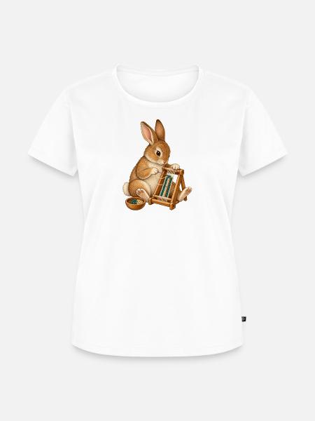 Kaninchen webt ein Perlenarmband - Frauen Premium Bio T-Shirt - Weiß