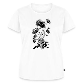 Mohnblume, Mohn, Klatschmohn, Blume, Garten, Natur - Frauen Premium Bio T-Shirt - Weiß - Vorne - AI Model Female 172 dark (172cm)