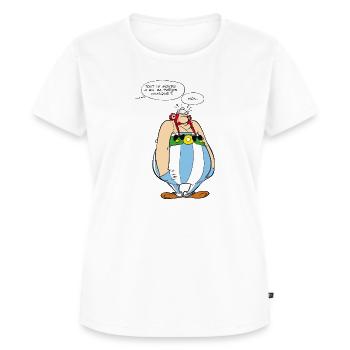 Asterix & Obelix - Obelix boudeur - T-shirt Premium bio Femme - blanc - Devant - AI Model Female 172 dark (172cm)