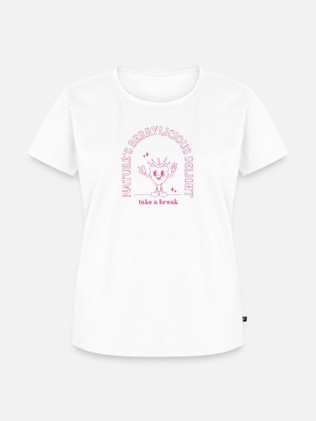 Raspberry Outline - Frauen Premium Bio T-Shirt - Weiß