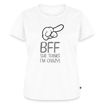 BFF - She Thinks I´m Crazy! (Part1) - T-shirt Premium bio Femme - blanc - Devant - AI Model Female 172 dark (172cm)