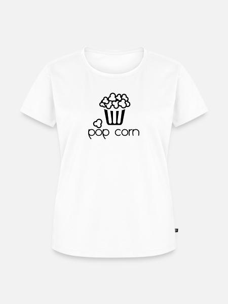 pop corn - Frauen Premium Bio T-Shirt - Weiß