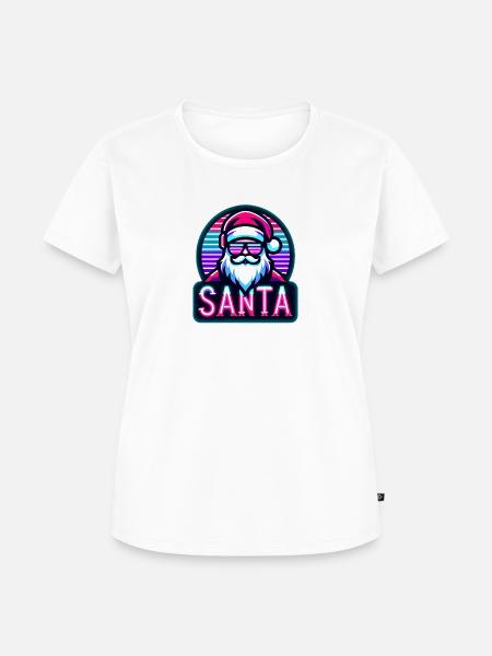 Santa Claus neon - Frauen Premium Bio T-Shirt - Weiß