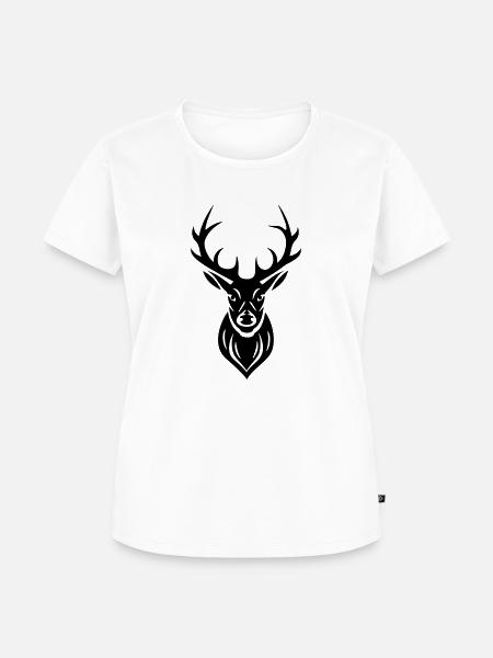 Hirsch Geweih - Frauen Premium Bio T-Shirt - Weiß