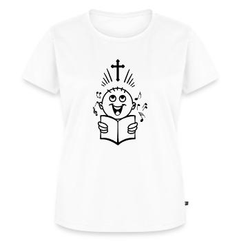 Knabenreligion Psalmen singen - Frauen Premium Bio T-Shirt - Weiß - Vorne - AI Model Female 172 dark (172cm)