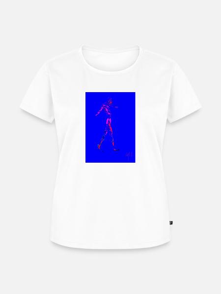 Wandelnder Mann - Frauen Premium Bio T-Shirt - Weiß