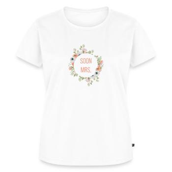 Bientôt Mme - Team Bride! Couronne ronde de fleurs - T-shirt Premium bio Femme - blanc - Devant - AI Model Female 172 dark (172cm)