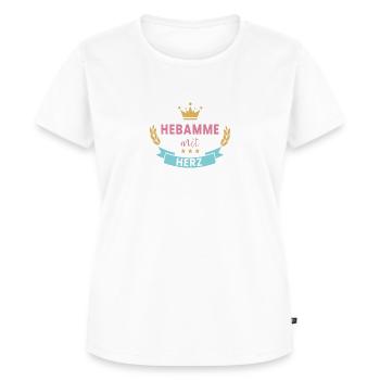Hebamme mit Herz! Krone & Kranz - Frauen Premium Bio T-Shirt - Weiß - Vorne - AI Model Female 172 dark (172cm)