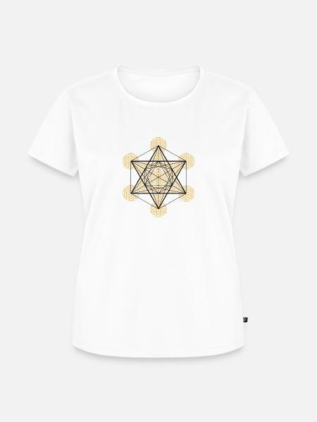 Metatron Heilige Geometrie - Frauen Premium Bio T-Shirt - Weiß
